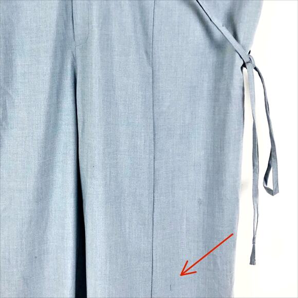 1.State Womens Tie Waist Pants 28W Light Blue Straight Leg NWOT - Picture 4 of 10